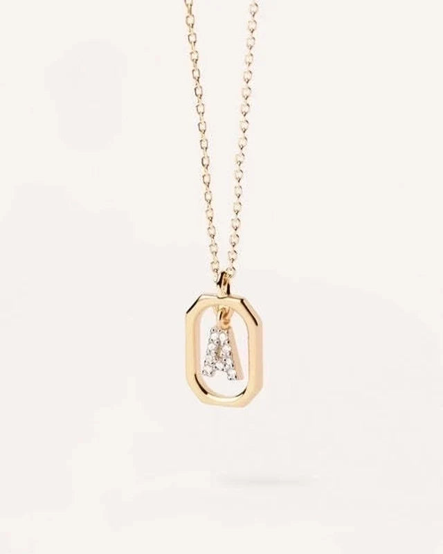Sterling Silver Initial Letter Pendant Necklace