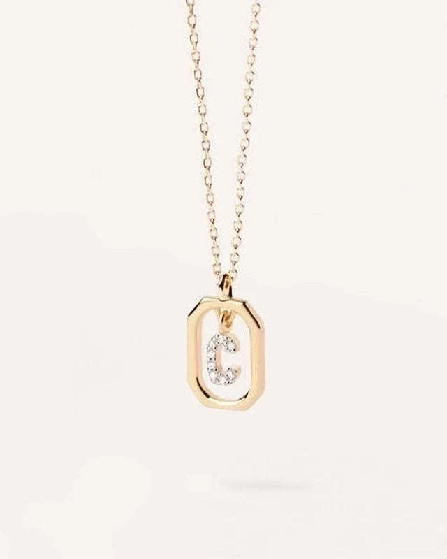 Sterling Silver Initial Letter Pendant Necklace