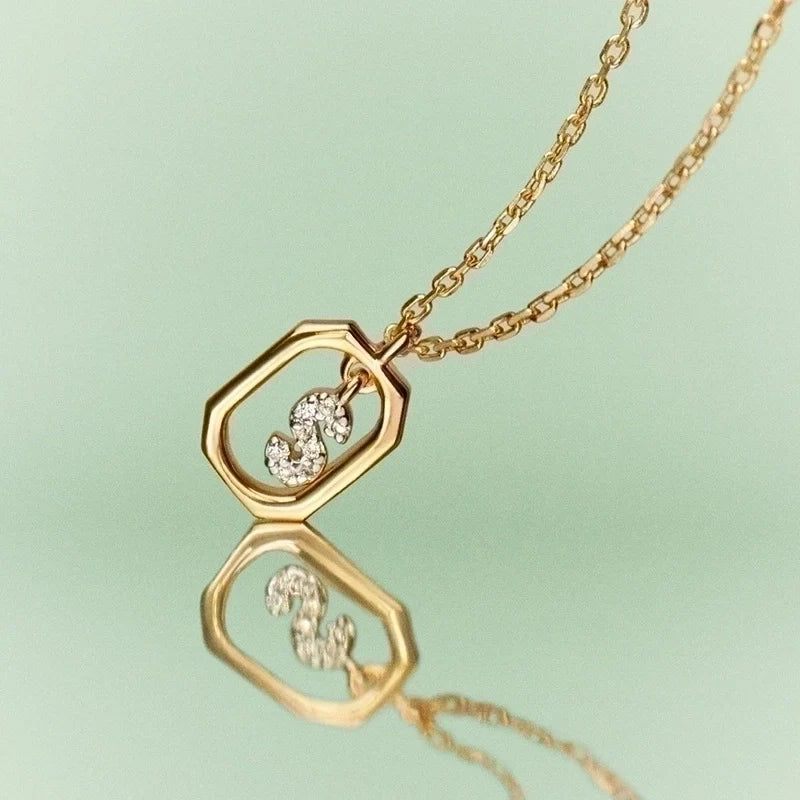 Sterling Silver Initial Letter Pendant Necklace