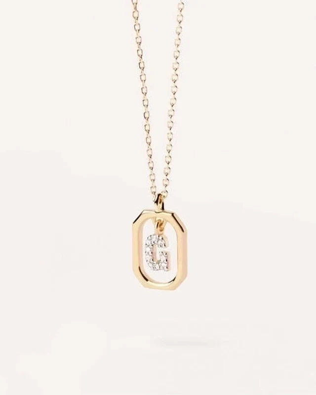 Sterling Silver Initial Letter Pendant Necklace