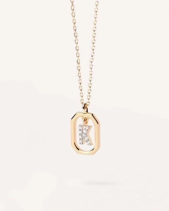 Sterling Silver Initial Letter Pendant Necklace