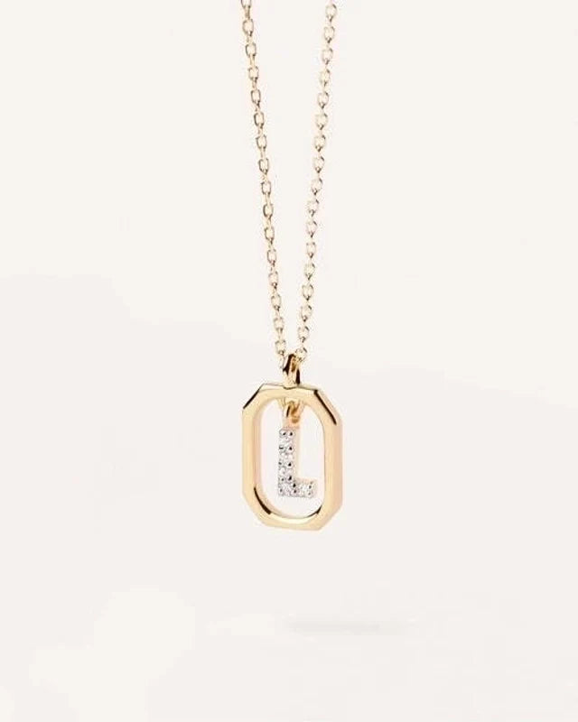 Sterling Silver Initial Letter Pendant Necklace