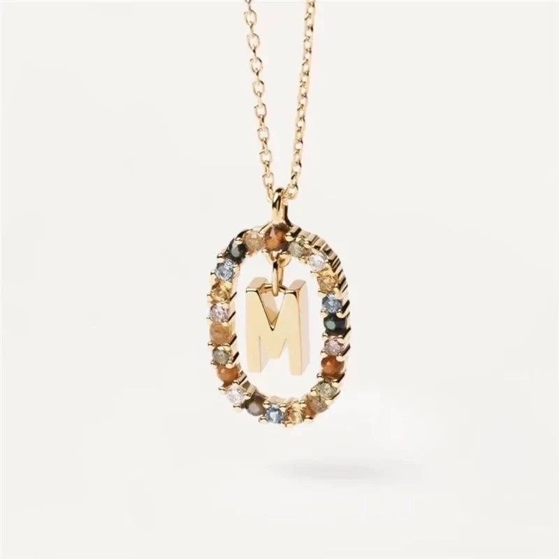 Minimalist Dainty Initial Letter Pendant Necklace