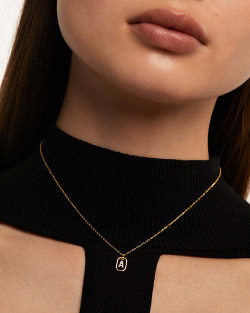 Sterling Silver Initial Letter Pendant Necklace
