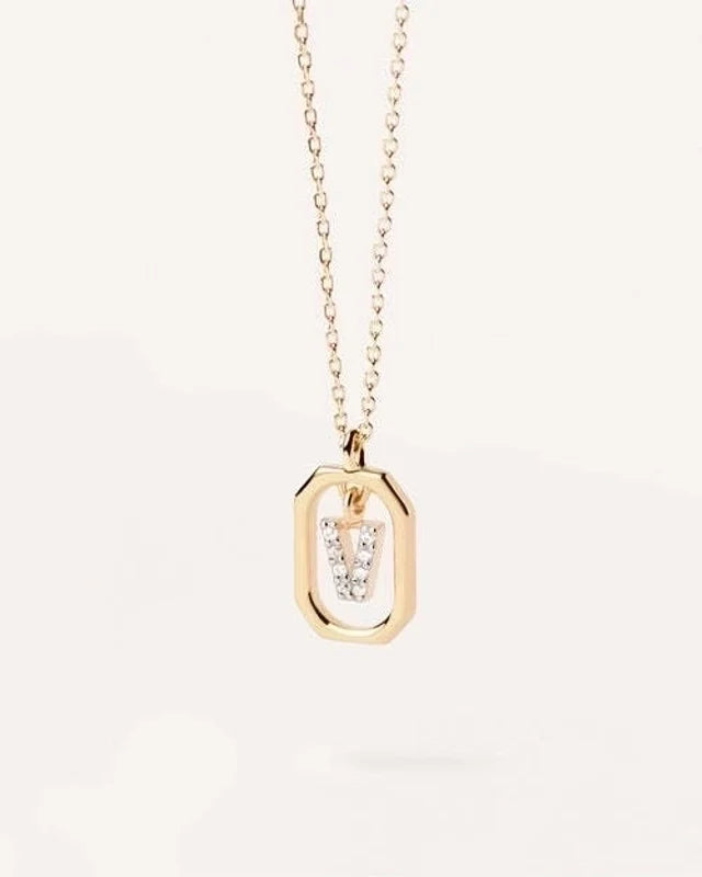 Sterling Silver Initial Letter Pendant Necklace