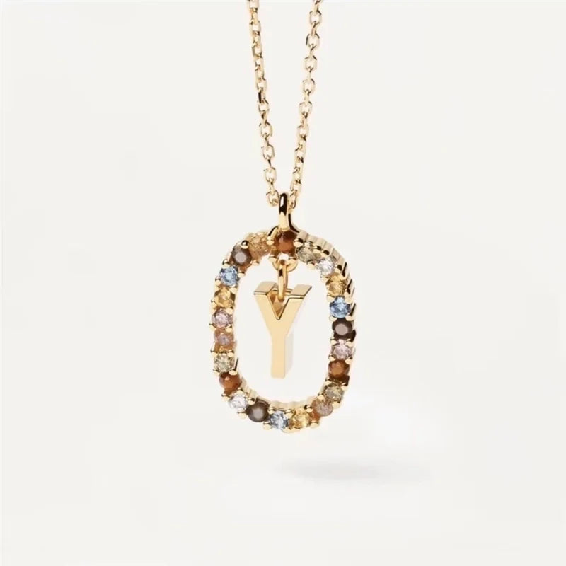 Minimalist Dainty Initial Letter Pendant Necklace