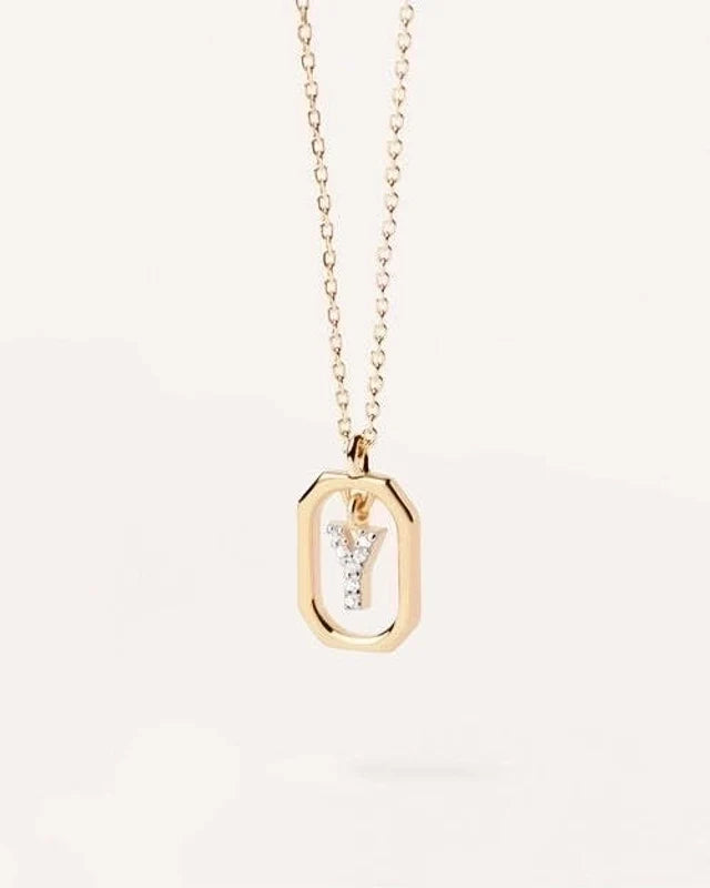 Sterling Silver Initial Letter Pendant Necklace