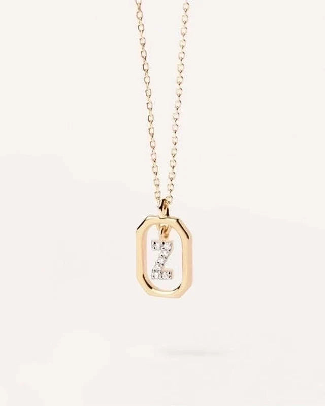 Sterling Silver Initial Letter Pendant Necklace