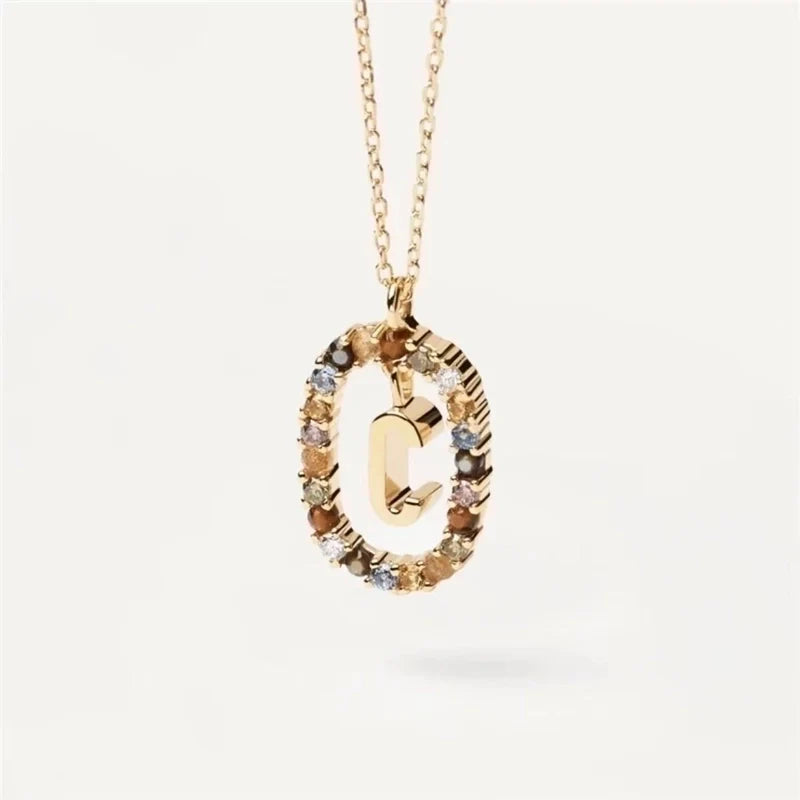 Minimalist Dainty Initial Letter Pendant Necklace