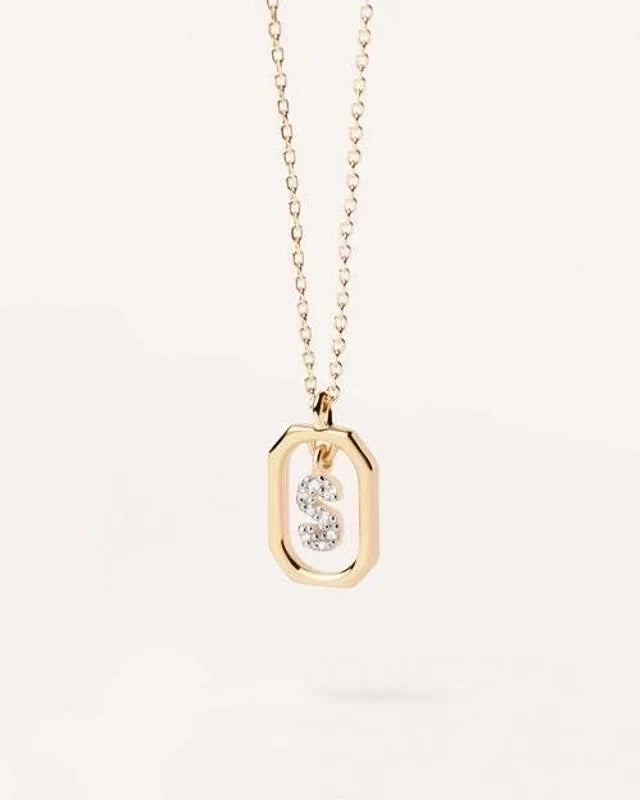 Sterling Silver Initial Letter Pendant Necklace