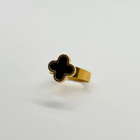 Geneva Black Clover Ring