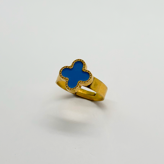 Geneva Blue Clover Ring