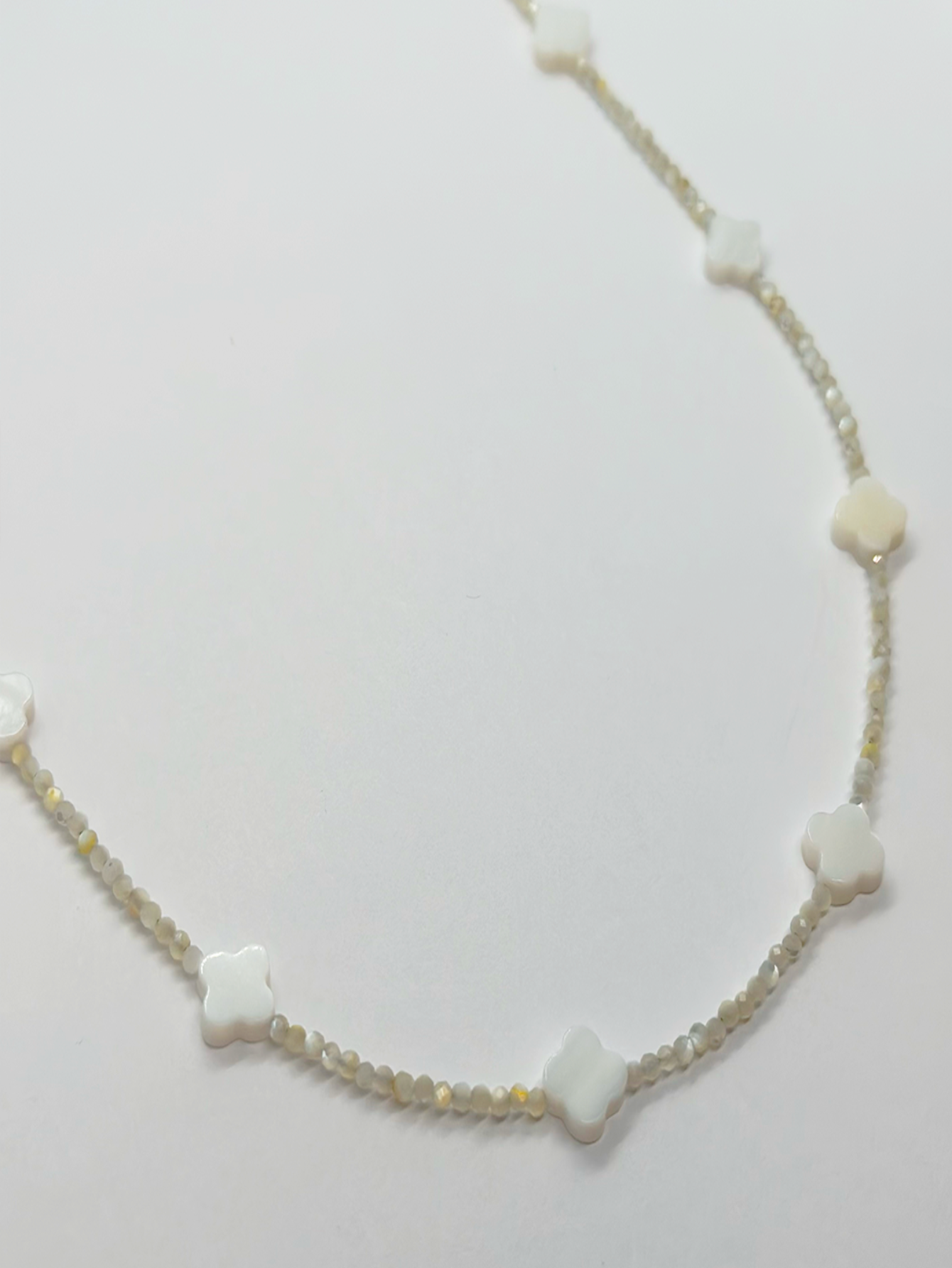 Los Angeles Mother of Pearl Clover Necklace