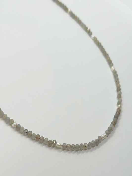 Madrid Labradorite and Seed Pearl Necklace