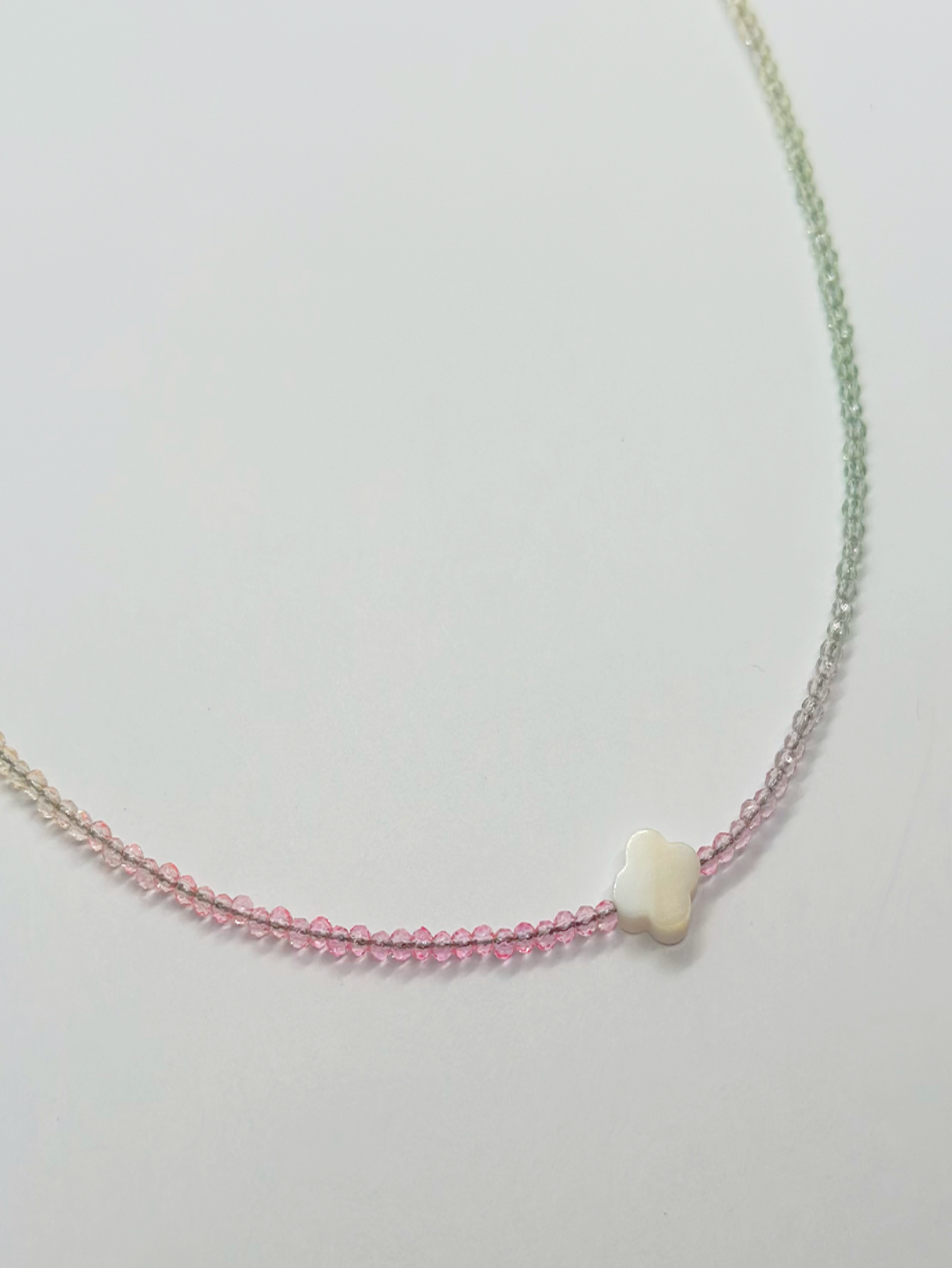 Naples Rainbow Crystal Clover Necklace