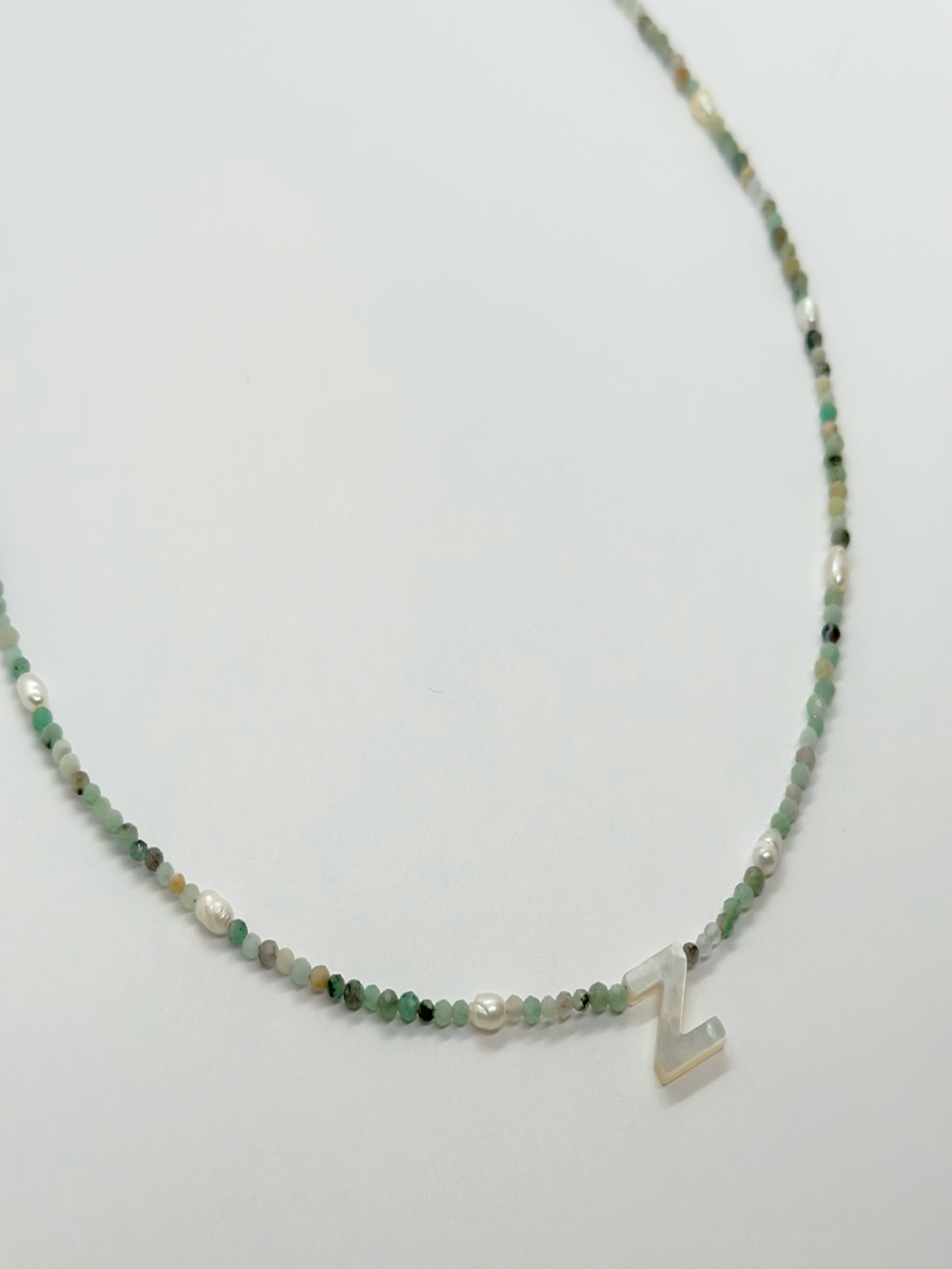 Paris Emerald Letter Necklace